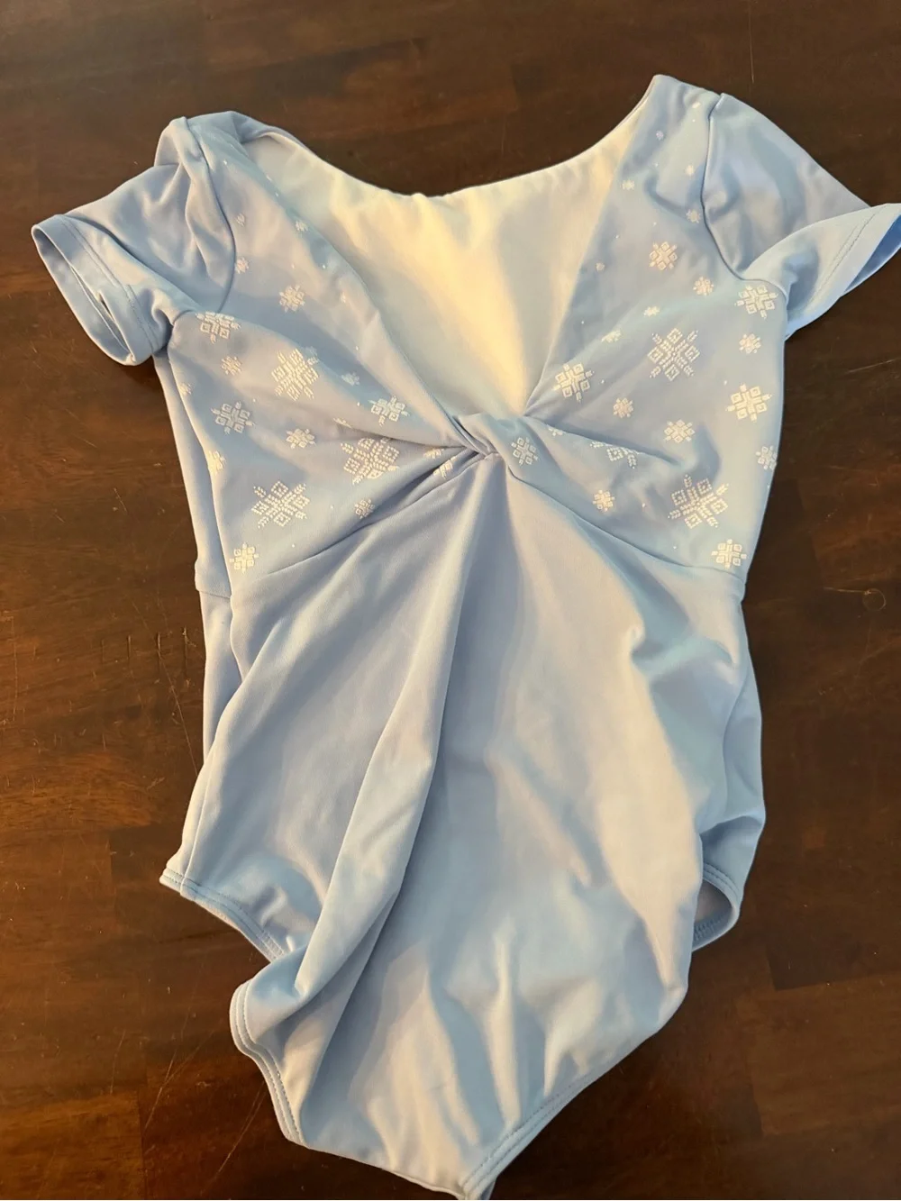 Kids Light Blue Short-Sleeve Leotard